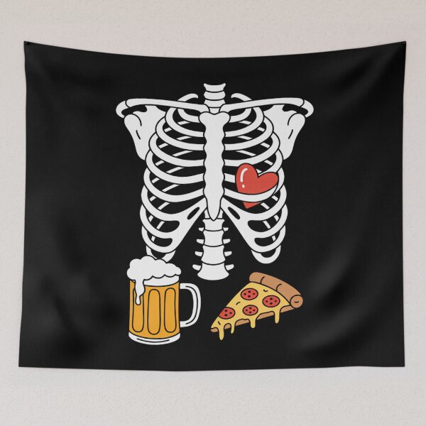 Item preview, Skeleton Pizza Beer Funny Halloween Pregnancy designed and sold by savrmiller.