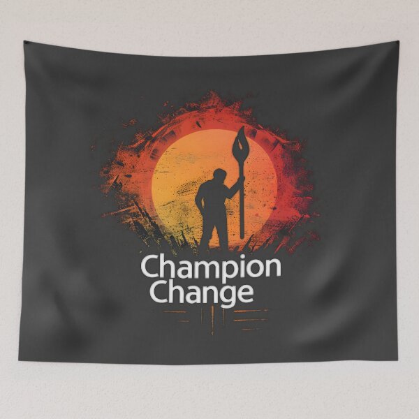 Item preview, Champion of Change Silhouette with Sunset Art designed and sold by Jackflash2023.