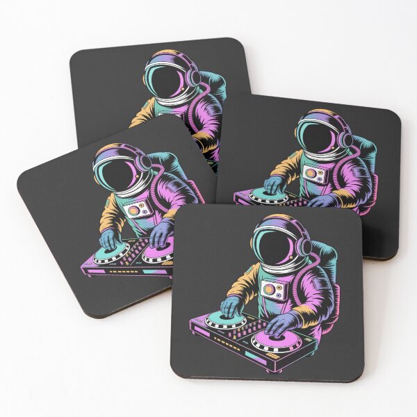 Item preview, DJ Turntable Astronaut – Hip-Hop Neon Space Music Design designed and sold by ColorSplash123.