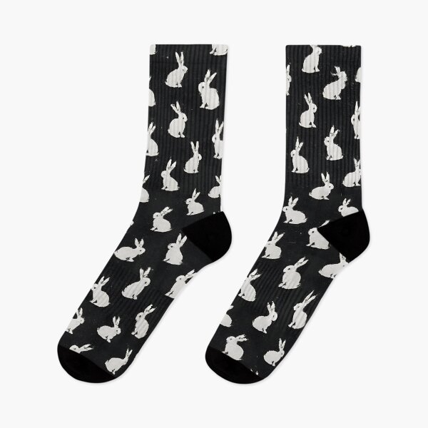 Item preview, White Rabbits on Black Glitter Seamless Pattern designed and sold by SassyArtistry.
