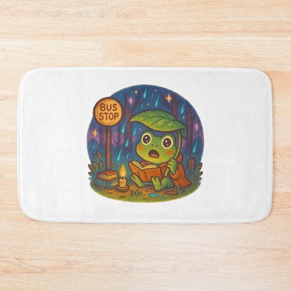 Item preview, Cozy Cottagecore Frog at Bus Stop designed and sold by MythicPixel.