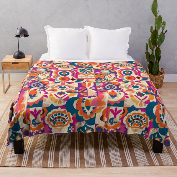 Item preview, Folk Art Animal Pattern in Bold Colors designed and sold by weirdfishes123.