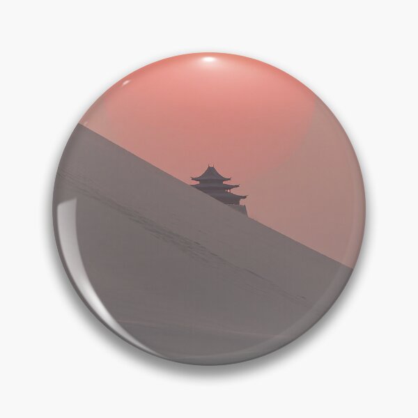Item preview, Serene Desert Pagoda Under Crimson Sun designed and sold by zzz888.