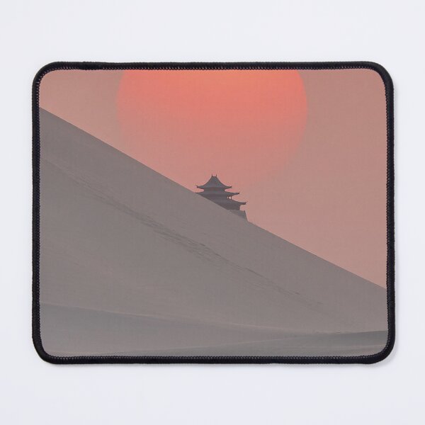 Item preview, Serene Desert Pagoda Under Crimson Sun designed and sold by zzz888.
