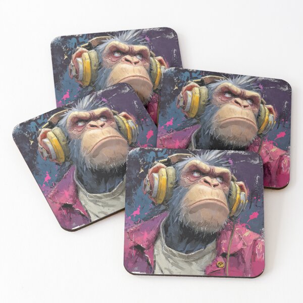 Item preview, Dj Monkey Thinker Colorful Copic Marker With Headphones designed and sold by GrinGalore.