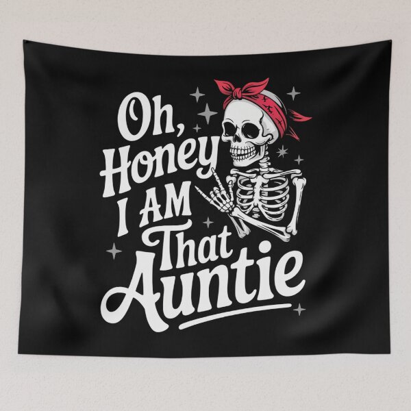 Item preview, Auntie Funny Aunt Messy Bun Skeleton designed and sold by aidenpier.