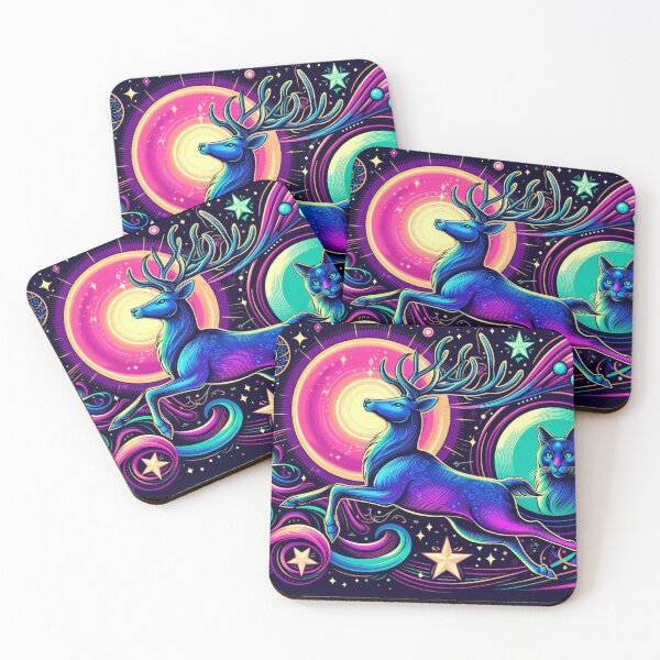 Item preview, Mystic deer and cat designed and sold by Dogandesighn.