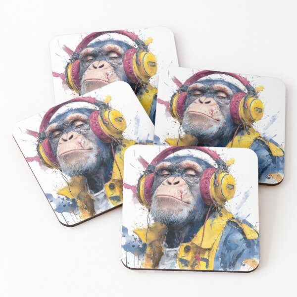 Item preview, Dj Monkey Thinker Copic Marker Art designed and sold by GrinGalore.