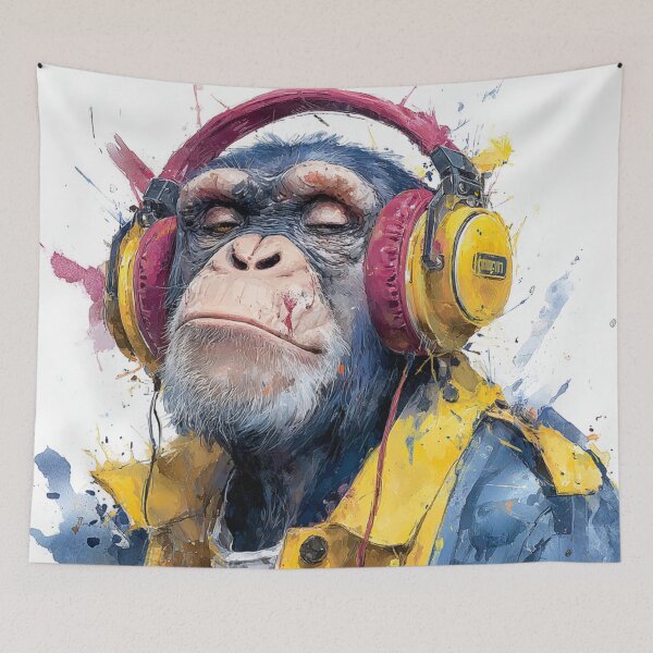 Item preview, Dj Monkey Thinker Copic Marker Art designed and sold by GrinGalore.