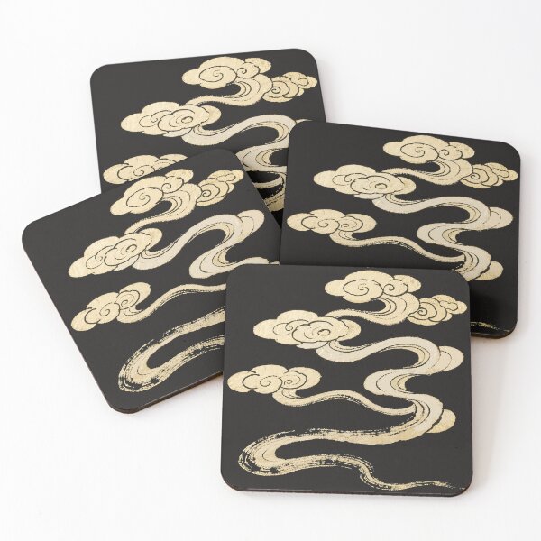 Item preview, Auspicious Golden Ink Cloud Swirls designed and sold by zzz888.