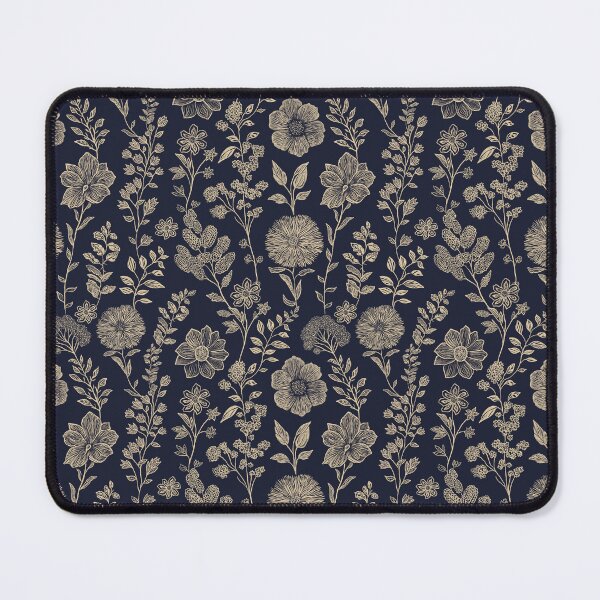 Item preview, Moonlit Meadow - Beige Wildflowers on Navy  designed and sold by clary + sage.