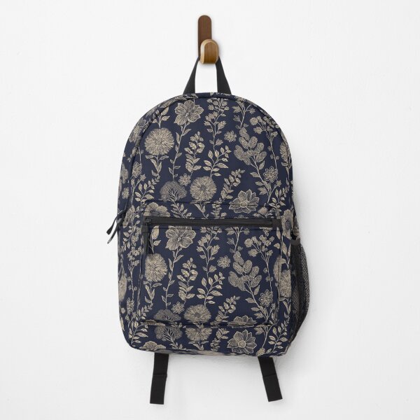 Item preview, Moonlit Meadow - Beige Wildflowers on Navy designed and sold by clary + sage.