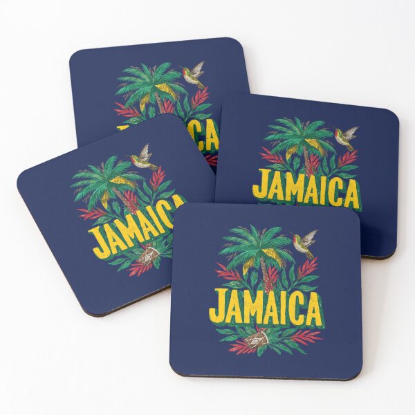 Item preview, Jamaica – Tropical design with palm tree, drum & hummingbird designed and sold by Meiersbeste.