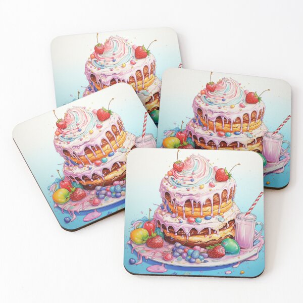 Item preview, Colorful Ice Cream Cake | Sweet Dessert Fantasy Art designed and sold by Ani-24.