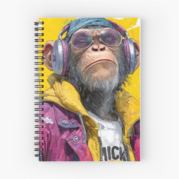 Item preview, Stylish Dj Monkey Thinker Glasses With Headphones Art designed and sold by GrinGalore.