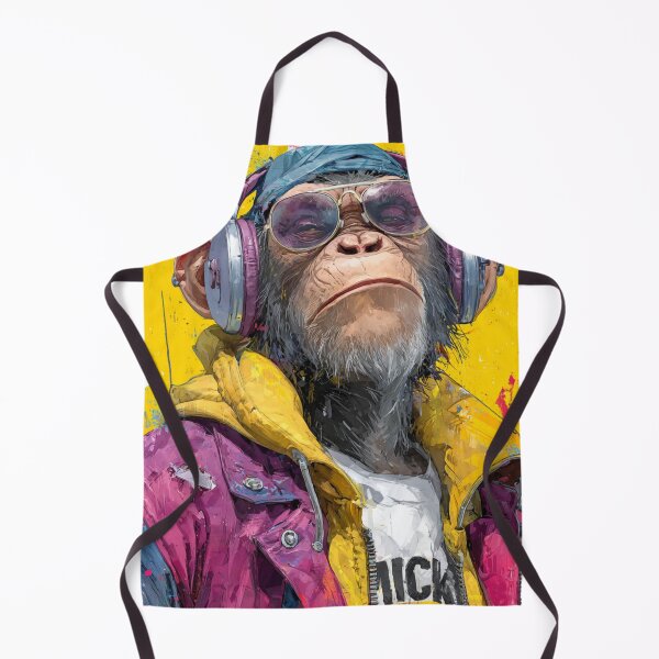 Item preview, Stylish Dj Monkey Thinker Glasses With Headphones Art designed and sold by GrinGalore.