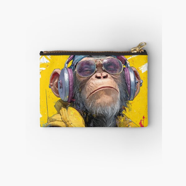 Item preview, Stylish Dj Monkey Thinker Glasses With Headphones Art designed and sold by GrinGalore.