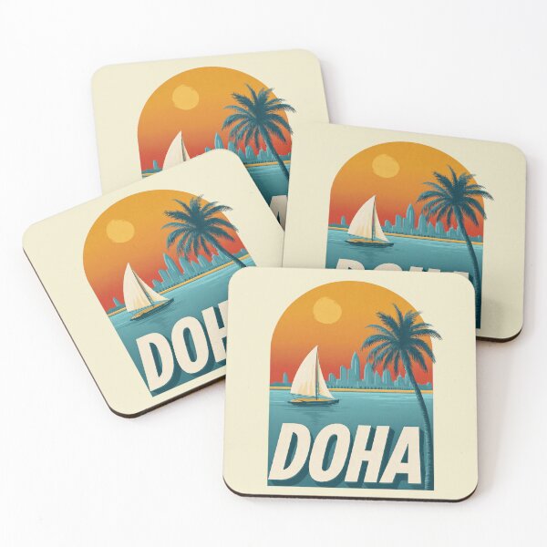 Item preview, Doha – skyline, palm tree & dhow boat design designed and sold by Meiersbeste.