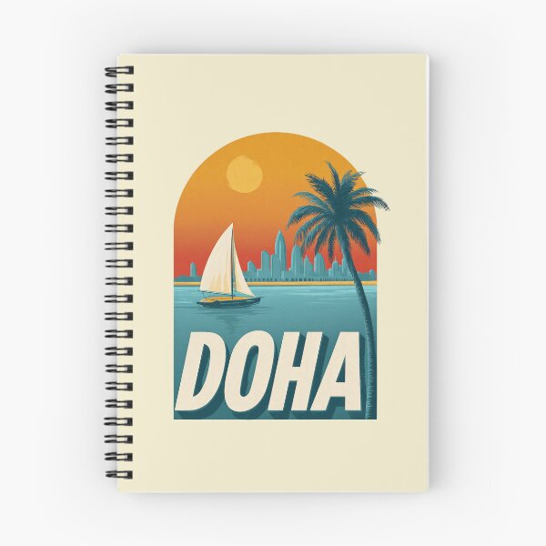 Item preview, Doha – skyline, palm tree & dhow boat design designed and sold by Meiersbeste.