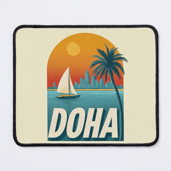 Item preview, Doha – skyline, palm tree & dhow boat design designed and sold by Meiersbeste.