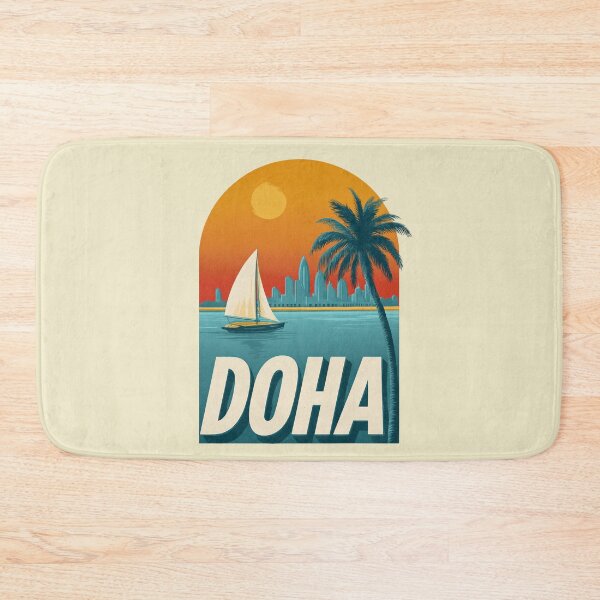 Item preview, Doha – skyline, palm tree & dhow boat design designed and sold by Meiersbeste.