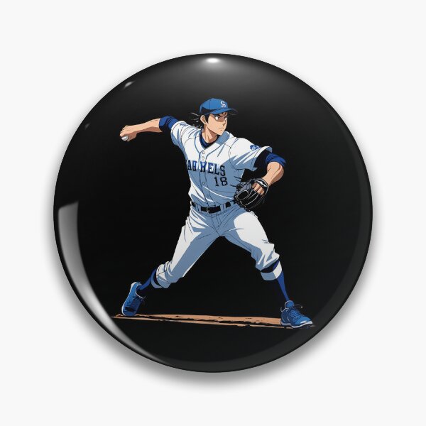 Artikelvorschau, Japanisches Anime-Baseball-Werfer-Trikot in Blau entworfen und verkauft von VincentJean1.