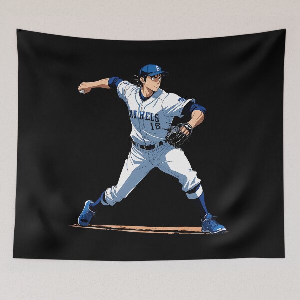 Item preview, Japanese Anime Baseball Pitcher Blue Jersey designed and sold by VincentJean1.
