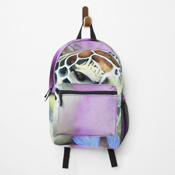 Item preview, Sea Turtle with Purple and Blue Flowers designed and sold by SassyArtistry.