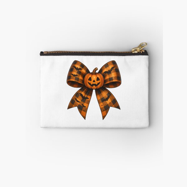 Item preview, Halloween Bow with Pumpkin and Bats – Spooky Cute Plaid Aesthetic designed and sold by Sixtinebzh.