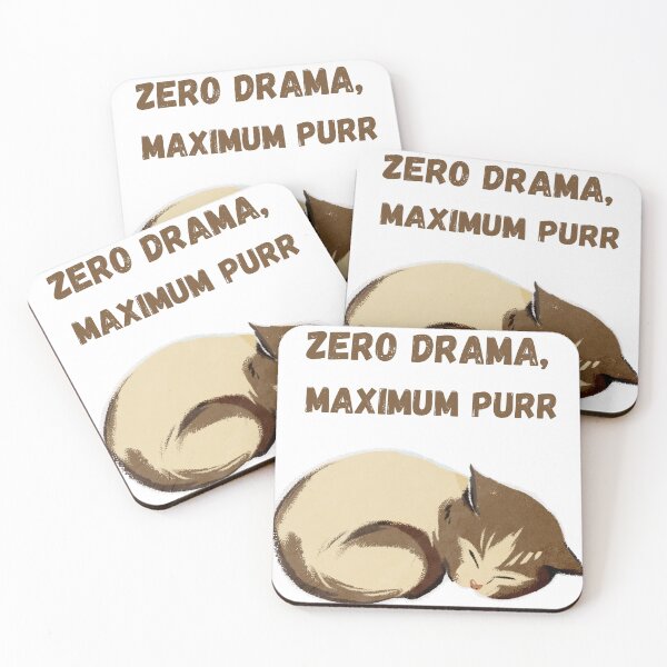 Item preview, Zero Drama, Maximum Purr Tshirt – Funny sleeping Cat T-Shirt, Swag Cat Graphic Tee, Relaxed Cat Doodle Design, Humor Pet TShirt designed and sold by YasirHamidDesigns .