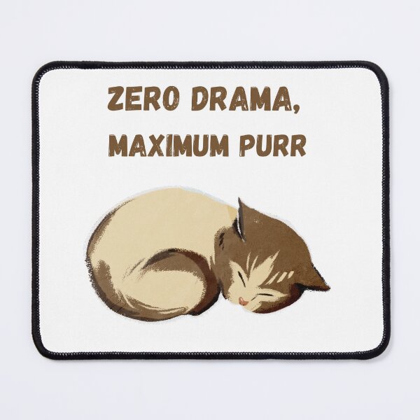 Item preview, Zero Drama, Maximum Purr Tshirt – Funny sleeping Cat T-Shirt, Swag Cat Graphic Tee, Relaxed Cat Doodle Design, Humor Pet TShirt designed and sold by YasirHamidDesigns .