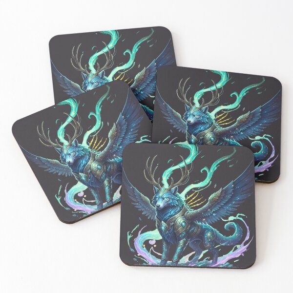 Item preview, Celestial Spirit Guardian | The Armored Winged Wolf-Stag designed and sold by E-SarnEdge.