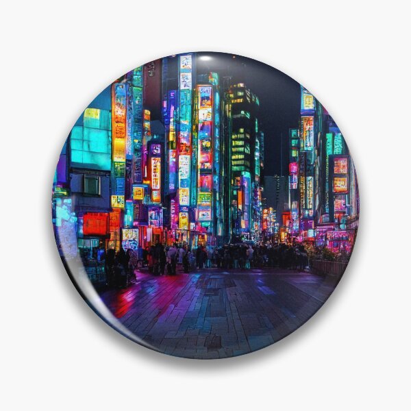 Item preview, Neon Lights in Futuristic City Street designed and sold by SassyArtistry.