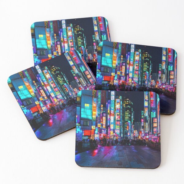 Item preview, Neon Lights in Futuristic City Street designed and sold by SassyArtistry.
