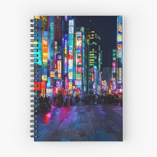 Item preview, Neon Lights in Futuristic City Street designed and sold by SassyArtistry.