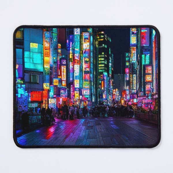 Item preview, Neon Lights in Futuristic City Street designed and sold by SassyArtistry.