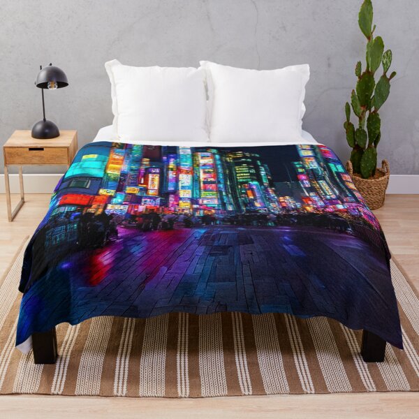 Item preview, Neon Lights in Futuristic City Street designed and sold by SassyArtistry.