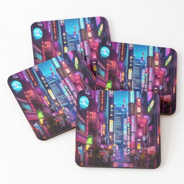 Item preview, Colorful Neon Lights in Futuristic Street designed and sold by SassyArtistry.