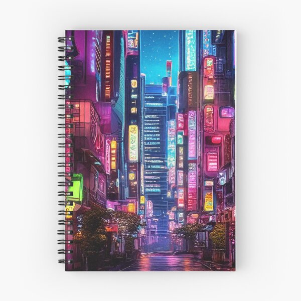 Item preview, Colorful Neon Lights in Futuristic Street designed and sold by SassyArtistry.