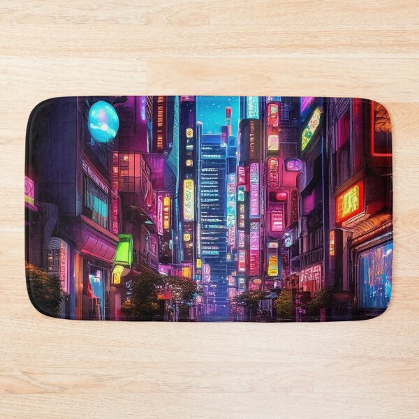 Item preview, Colorful Neon Lights in Futuristic Street designed and sold by SassyArtistry.