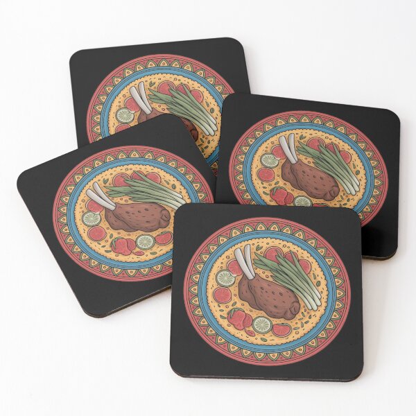 Item preview, Colorful Lamb Feast on Ornamental Plate designed and sold by dianadouri.
