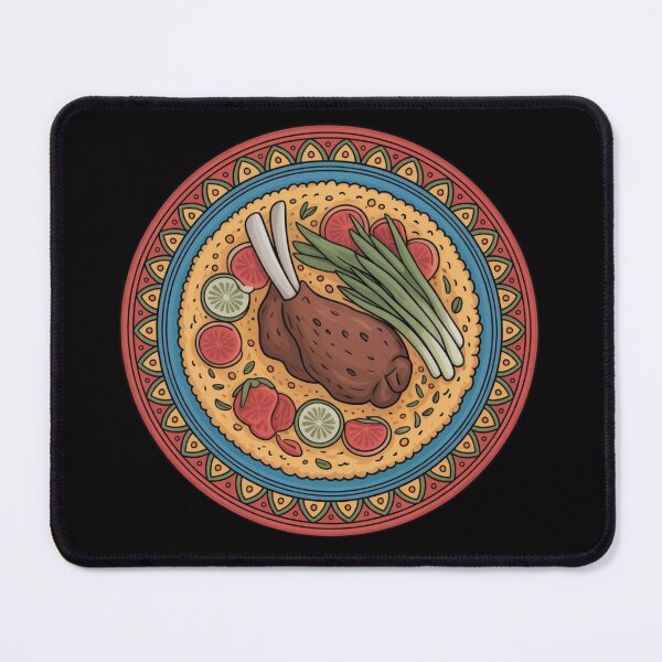 Item preview, Colorful Lamb Feast on Ornamental Plate designed and sold by dianadouri.