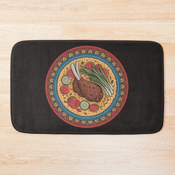 Item preview, Colorful Lamb Feast on Ornamental Plate designed and sold by dianadouri.
