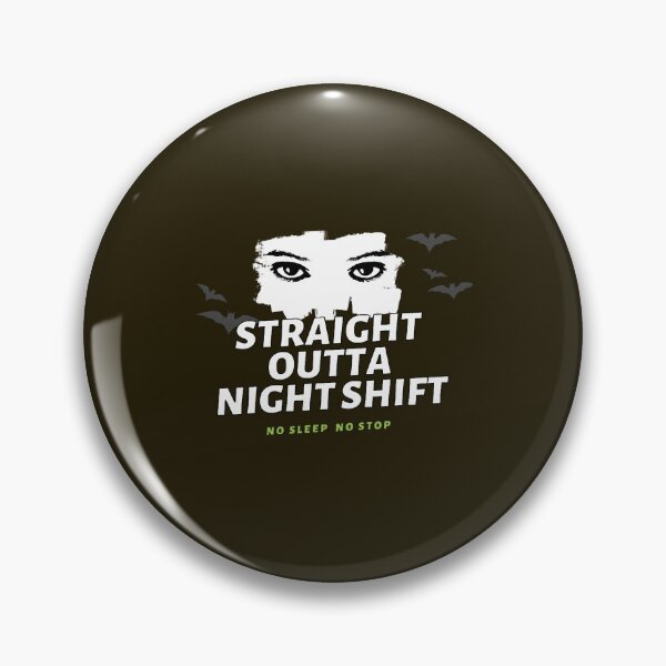 Item preview, straight outta night shift nurse black tshirt designed and sold by JaredPriestner.
