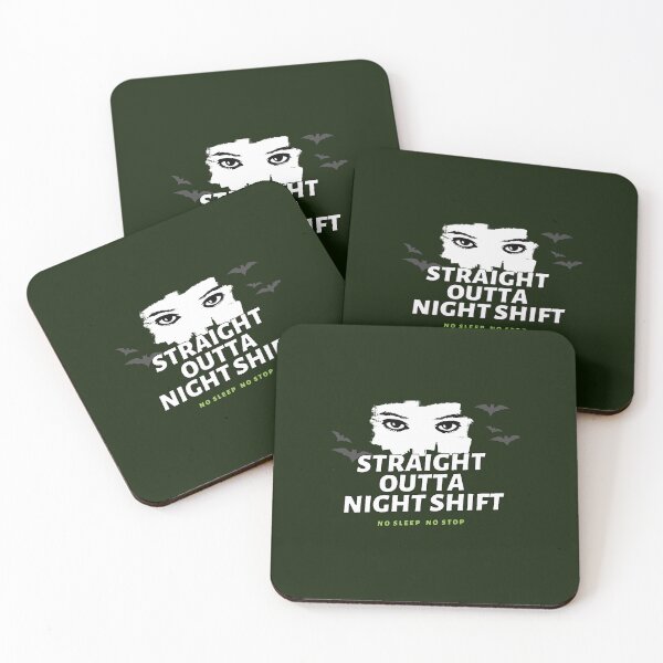 Item preview, straight outta night shift nurse black tshirt designed and sold by JaredPriestner.