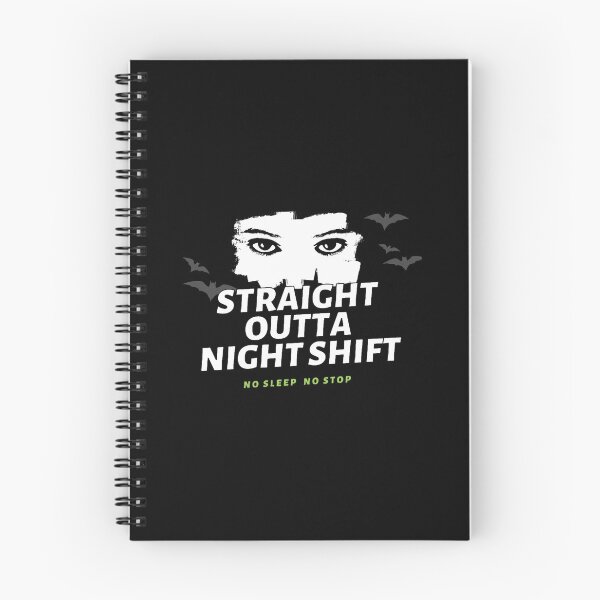 Item preview, straight outta night shift nurse black tshirt designed and sold by JaredPriestner.