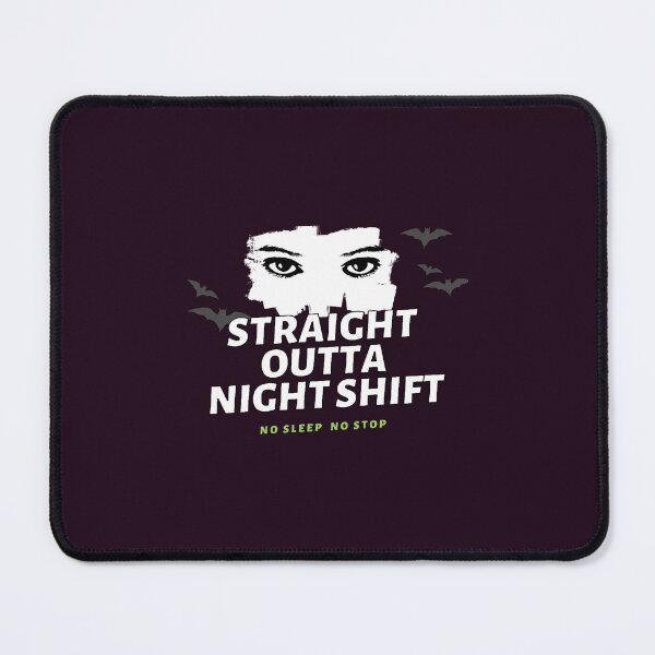 Item preview, straight outta night shift nurse black tshirt designed and sold by JaredPriestner.