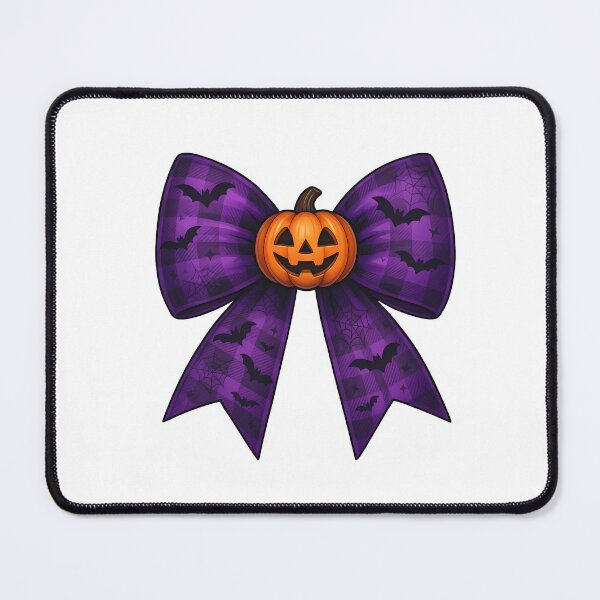 Item preview, Purple Halloween Bow with Pumpkin and Bats – Spooky Cute Plaid Aesthetic designed and sold by Sixtinebzh.