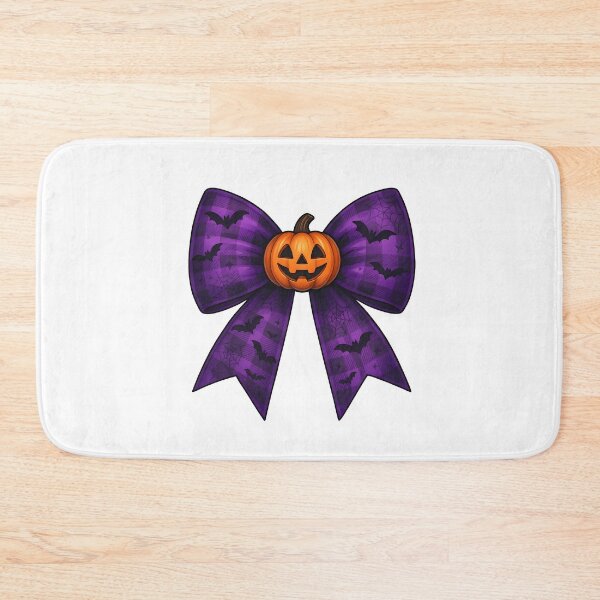 Item preview, Purple Halloween Bow with Pumpkin and Bats – Spooky Cute Plaid Aesthetic designed and sold by Sixtinebzh.
