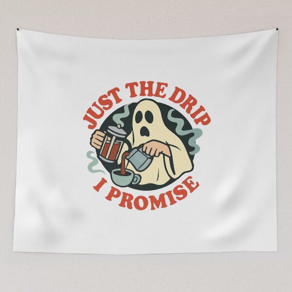Item preview, Humorous Vintage Ghost with Coffee French Press designed and sold by RuweisVibes.